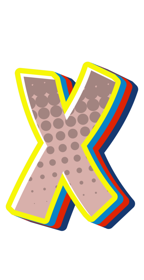Comic Halftone Alphabet Letter and Number png