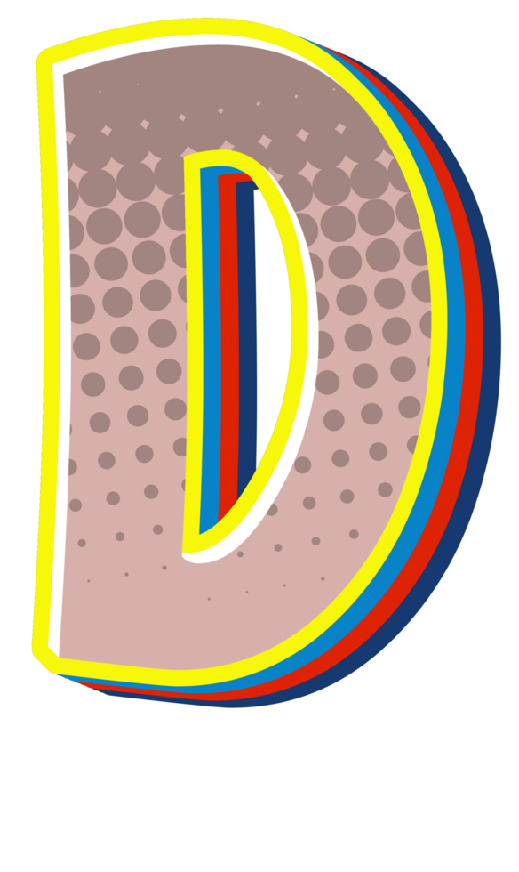 Comic Halftone Alphabet Letter and Number png