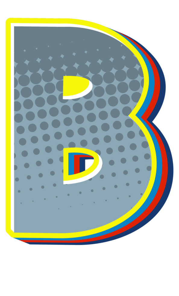 Comic Halftone Alphabet Letter and Number png