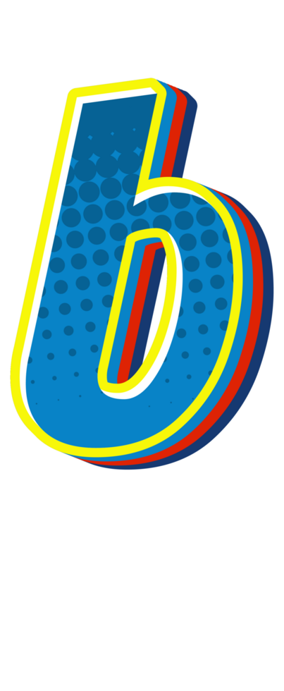 Comic Halftone Alphabet Letter and Number png