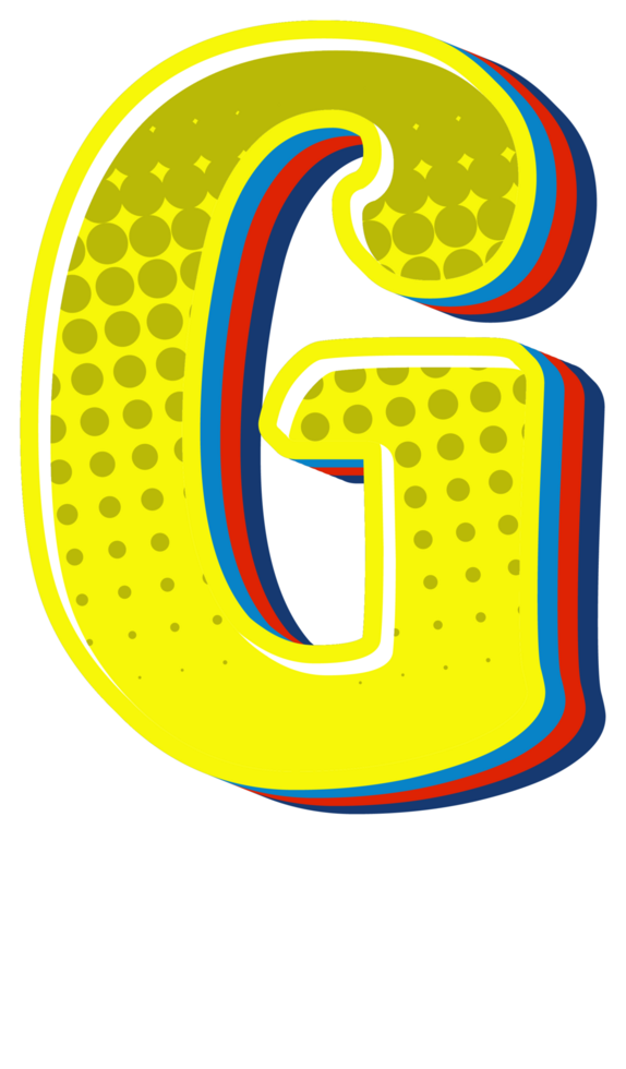 Comic Halftone Alphabet Letter and Number png