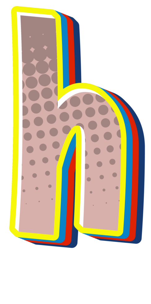 Comic Halftone Alphabet Letter and Number png