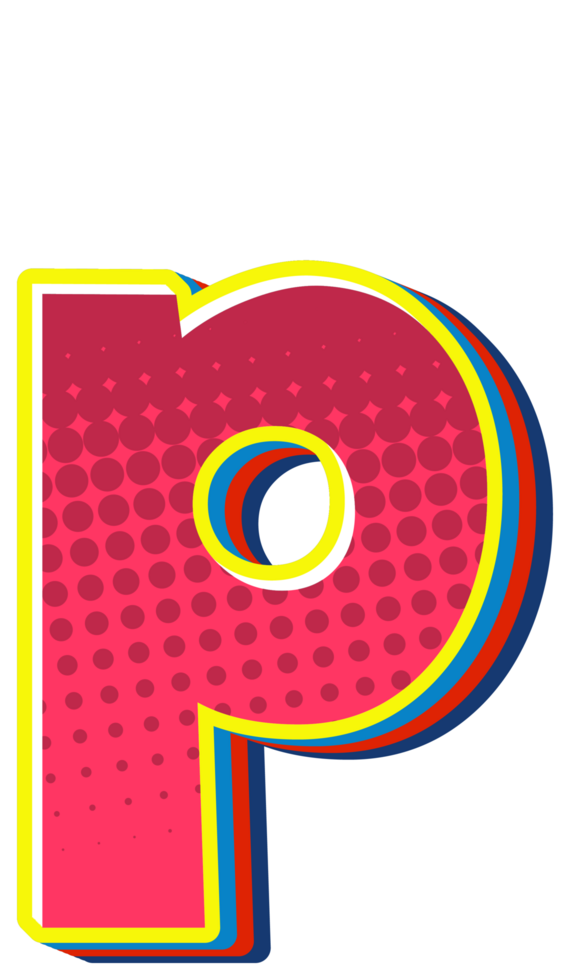 Comic Halftone Alphabet Letter and Number png