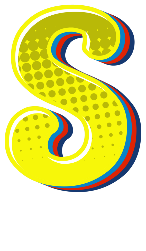 Comic Halftone Alphabet Letter and Number png