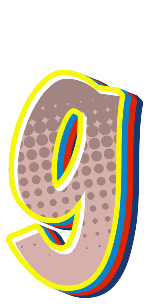Comic Halftone Alphabet Letter and Number png