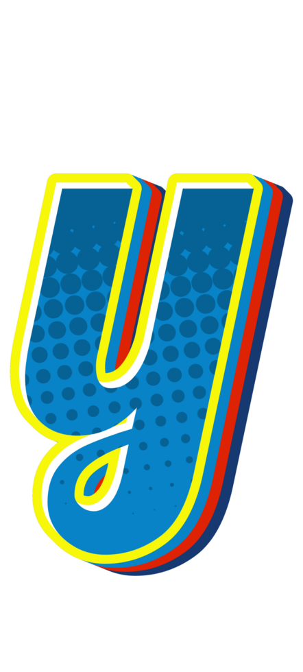 Comic Halftone Alphabet Letter and Number png