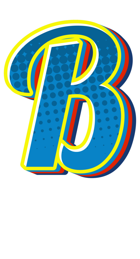 Comic Halftone Alphabet Letter and Number png