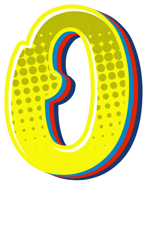 Comic Halftone Alphabet Letter and Number png