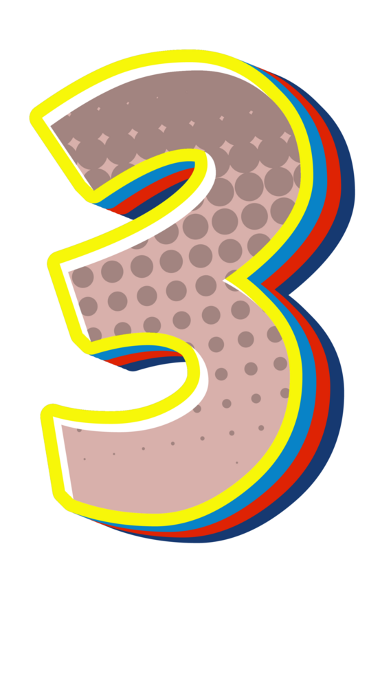 Comic Halftone Alphabet Letter and Number png