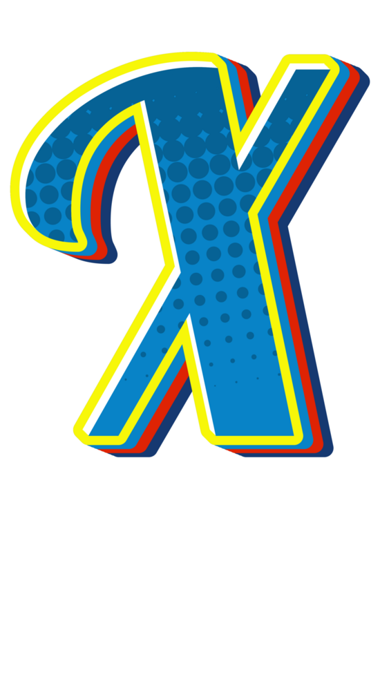 Comic Halftone Alphabet Letter and Number png