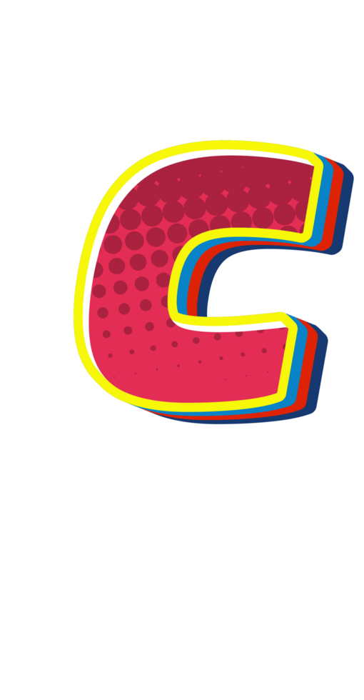 Comic Halftone Alphabet Letter and Number png
