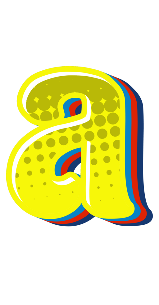 Comic Halftone Alphabet Letter and Number png