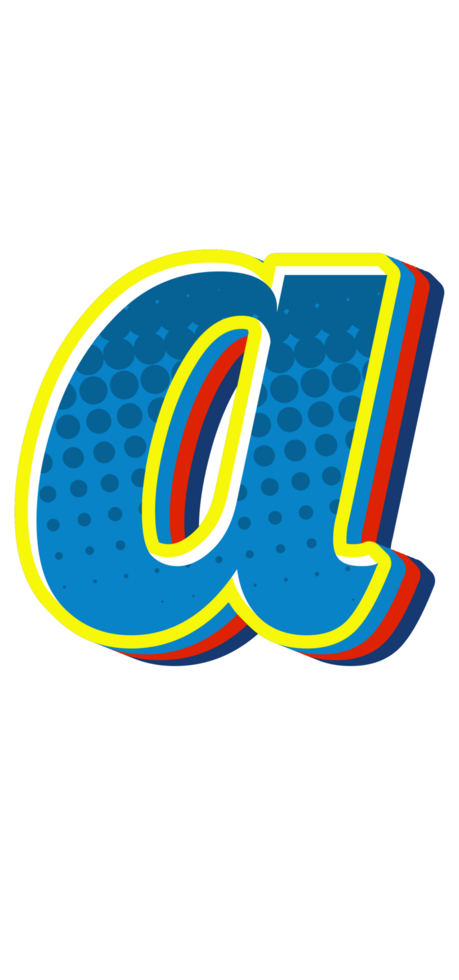 Comic Halftone Alphabet Letter and Number png