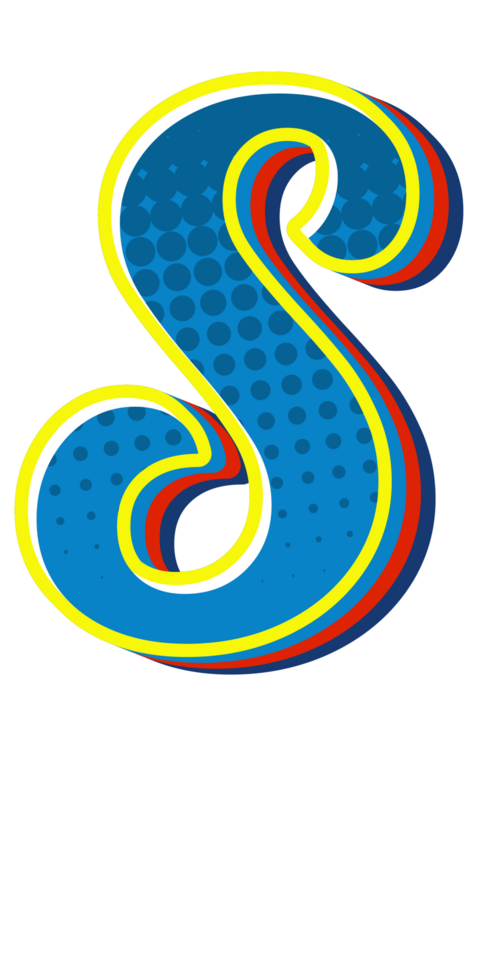 Comic Halftone Alphabet Letter and Number png