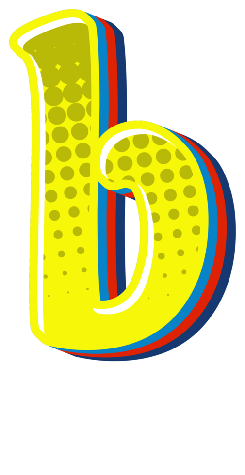 Comic Halftone Alphabet Letter and Number png