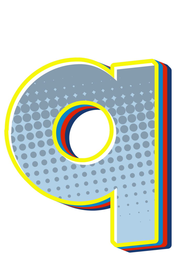 Comic Halftone Alphabet Letter and Number png