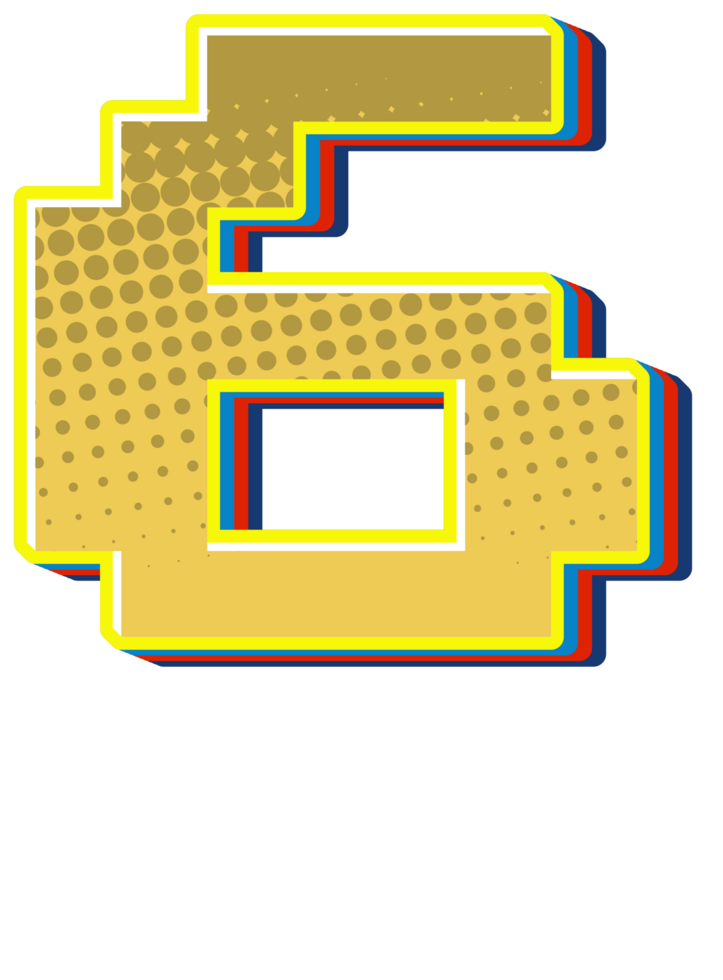 Comic Halftone Alphabet Letter and Number png