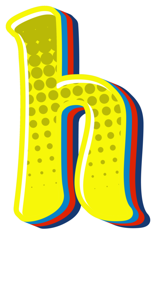 Comic Halftone Alphabet Letter and Number png