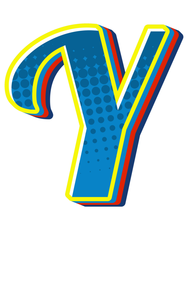 Comic Halftone Alphabet Letter and Number png
