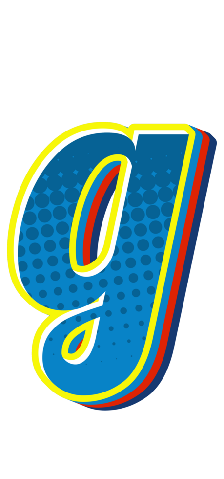 Comic Halftone Alphabet Letter and Number png