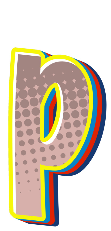Comic Halftone Alphabet Letter and Number png