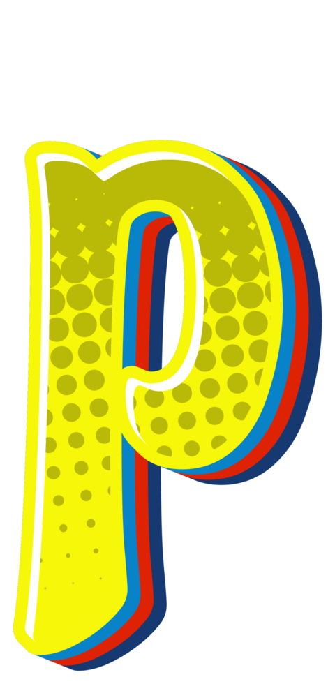Comic Halftone Alphabet Letter and Number png