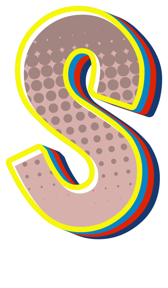 Comic Halftone Alphabet Letter and Number png