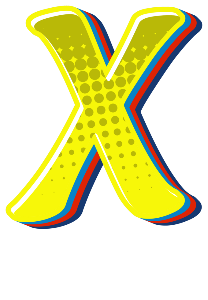 Comic Halftone Alphabet Letter and Number png