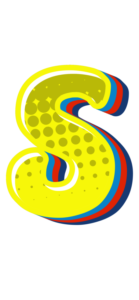 Comic Halftone Alphabet Letter and Number png