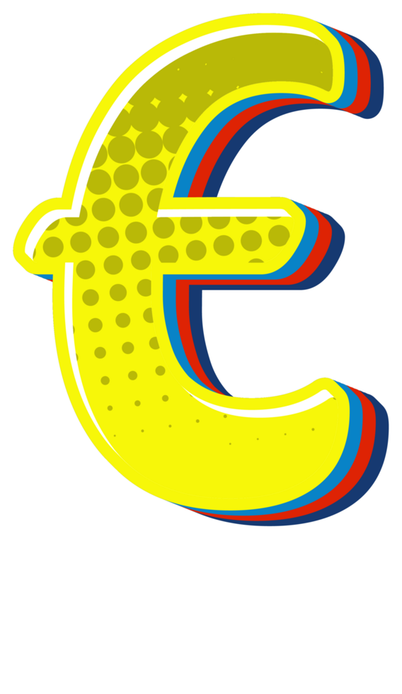 Comic Halftone Alphabet Letter and Number png