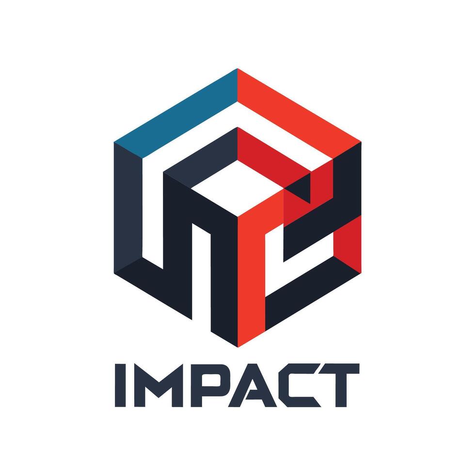 The impact logo features bold block typography, creating a strong visual presence, Explore the use of bold, block typography for impact, minimalist simple modern logo design vector