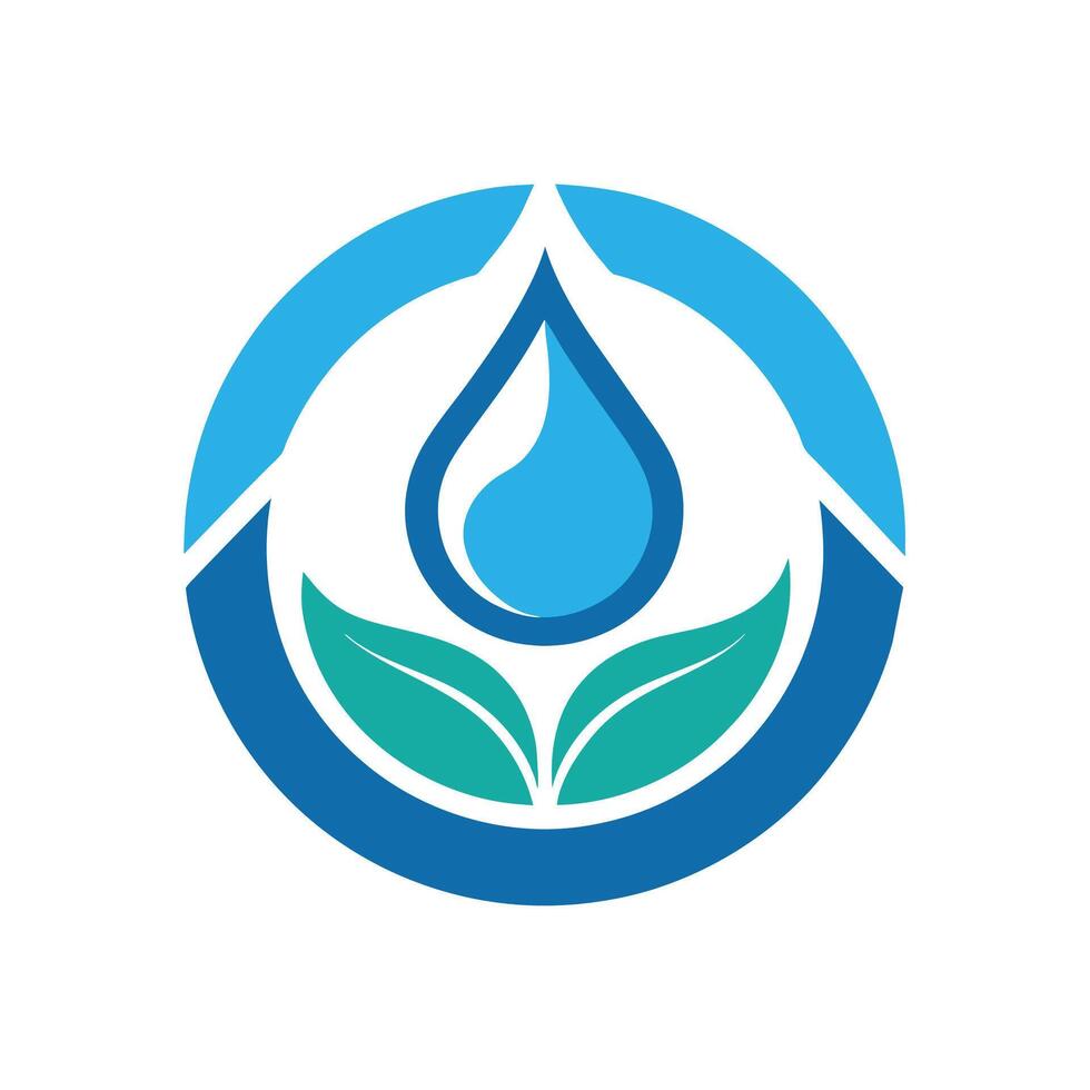 minimalista logo diseño en azul y verde colores presentando un agua gotita símbolo para un caridad dedicado a agua conservación, generar un minimalista símbolo para un gastrónomo comida entrega Servicio vector