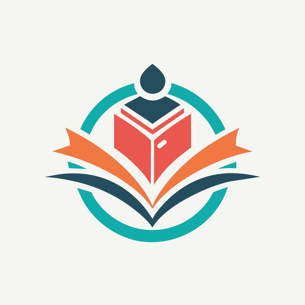 Silhouette of a person displayed on top of an open book, Logo design for a tutoring service, minimalist simple modern logo design vector