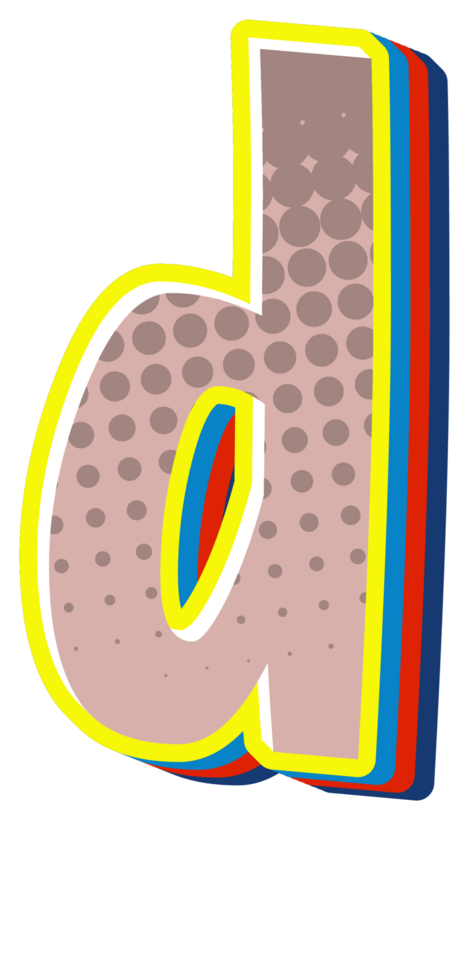 Comic Halftone Alphabet Letter and Number png
