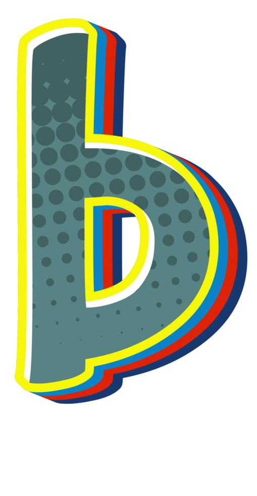Comic Halftone Alphabet Letter and Number png