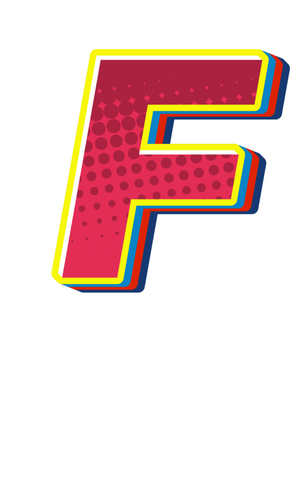 Comic Halftone Alphabet Letter and Number png