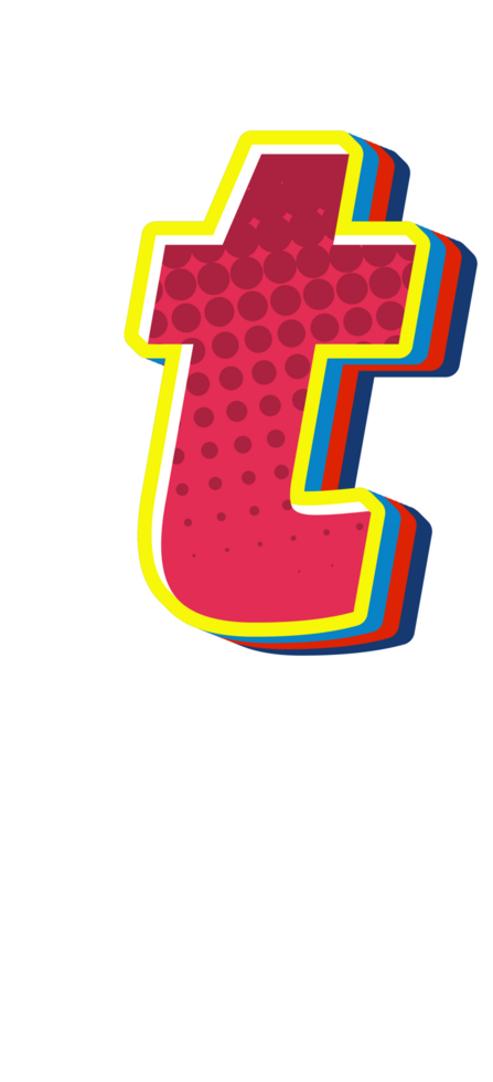 Comic Halftone Alphabet Letter and Number png