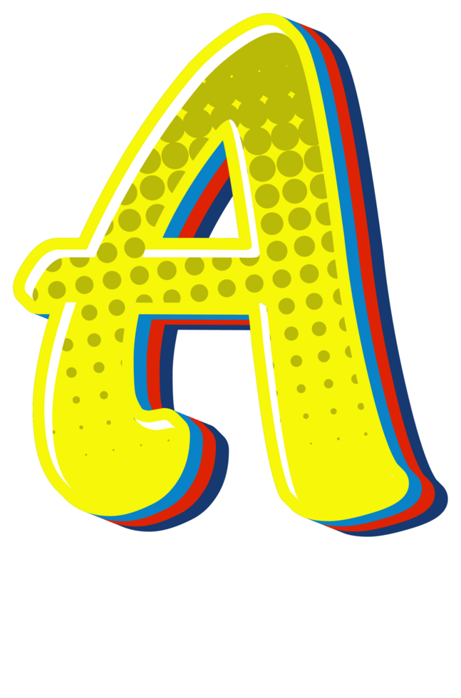 Comic Halftone Alphabet Letter and Number png