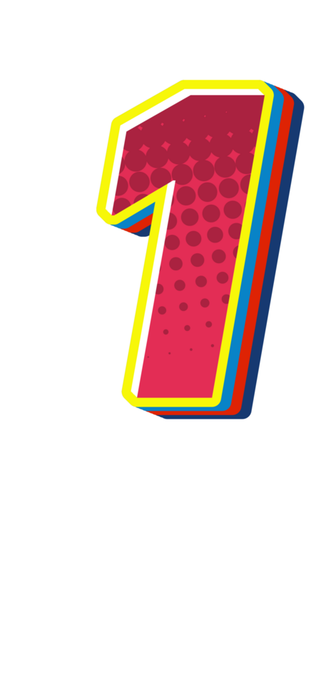 Comic Halftone Alphabet Letter and Number png