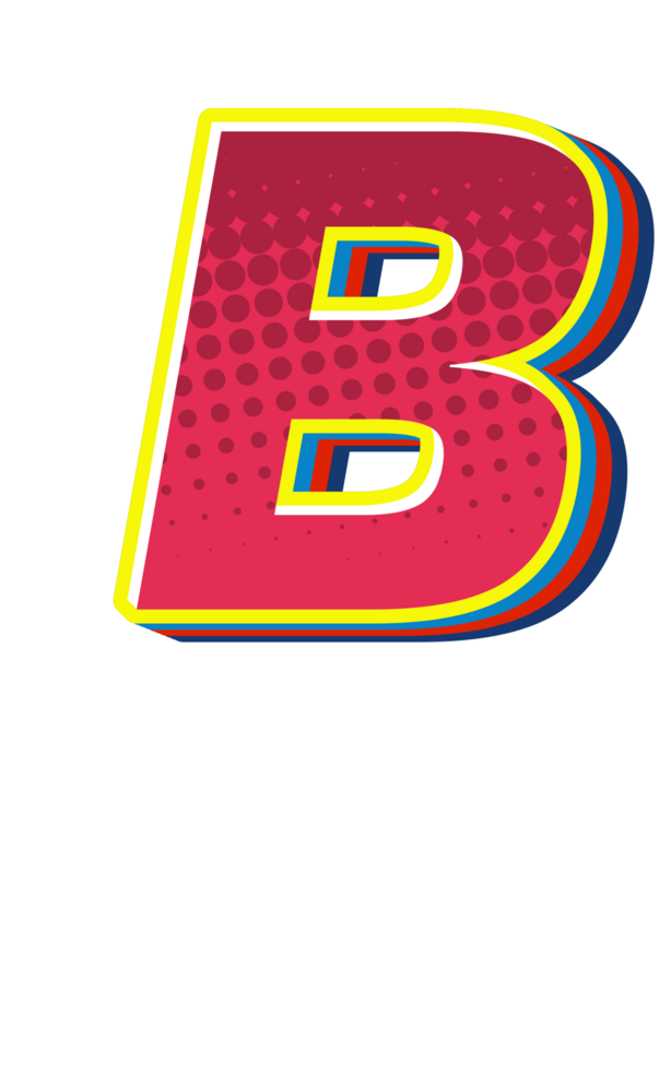 Comic Halftone Alphabet Letter and Number png