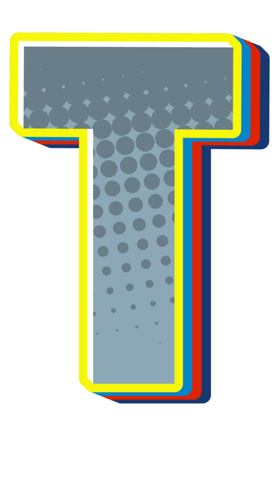 Comic Halftone Alphabet Letter and Number png