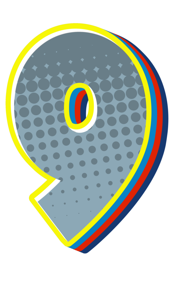 Comic Halftone Alphabet Letter and Number png