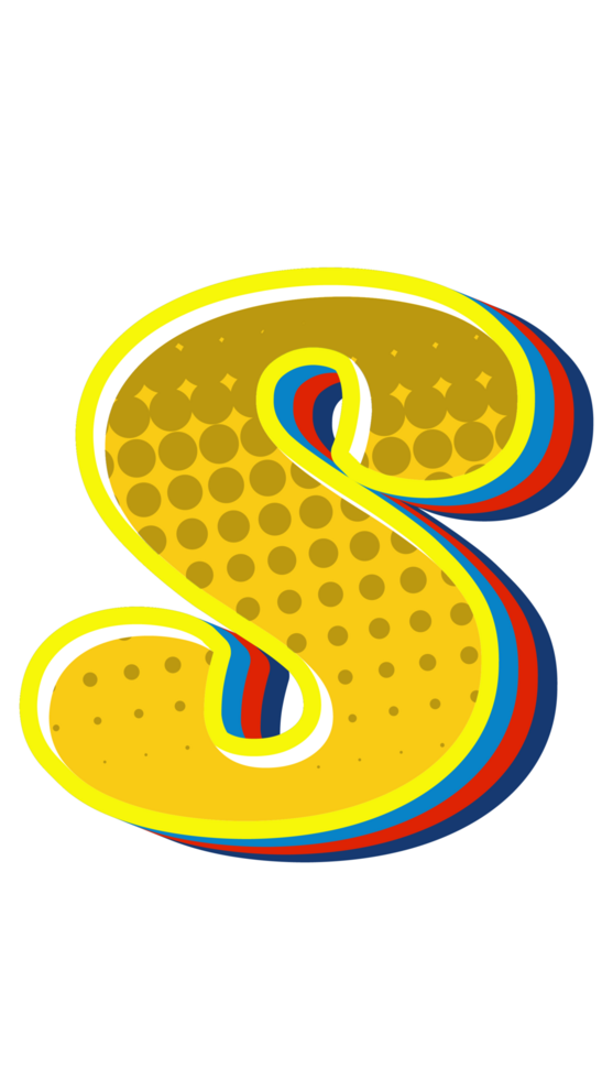 Comic Halftone Alphabet Letter and Number png