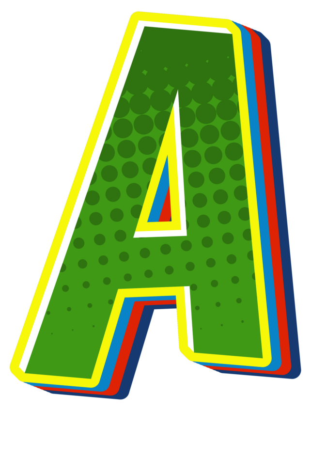 Comic Halftone Alphabet Letter and Number png