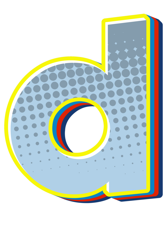 Comic Halftone Alphabet Letter and Number png