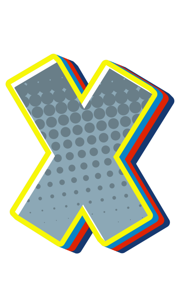 Comic Halftone Alphabet Letter and Number png