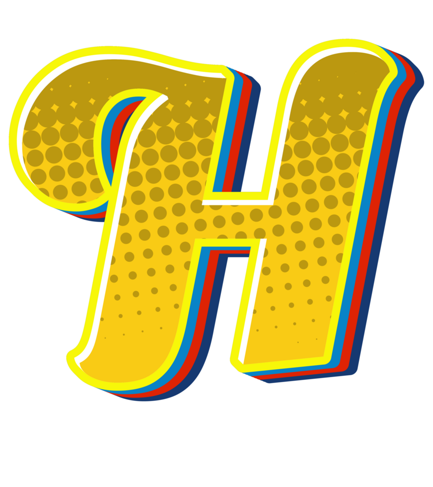Comic Halftone Alphabet Letter and Number png