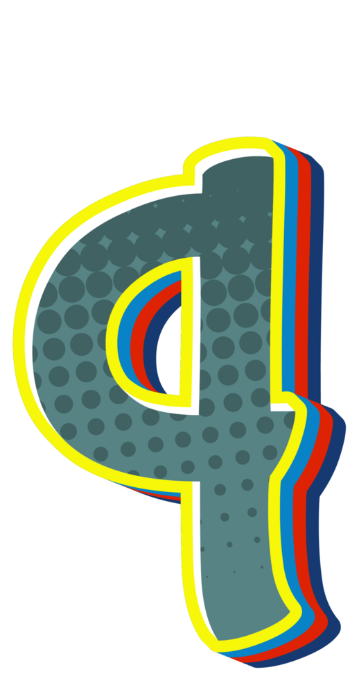 Comic Halftone Alphabet Letter and Number png
