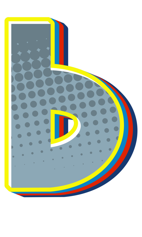 Comic Halftone Alphabet Letter and Number png