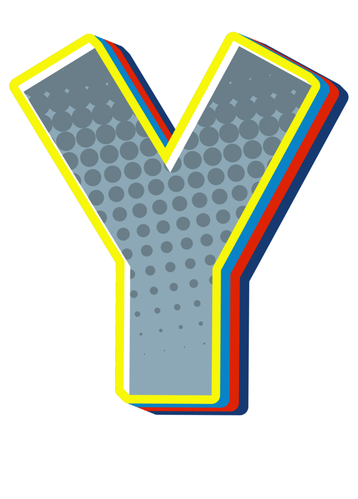 Comic Halftone Alphabet Letter and Number png